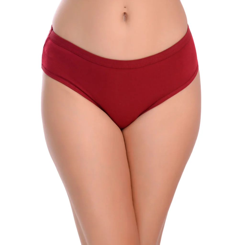 Mid Waist Hipster Panty in Maroon