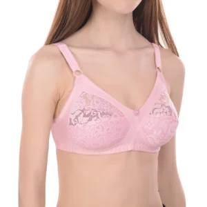 Non-padded Non-wired Full coverage pink bra